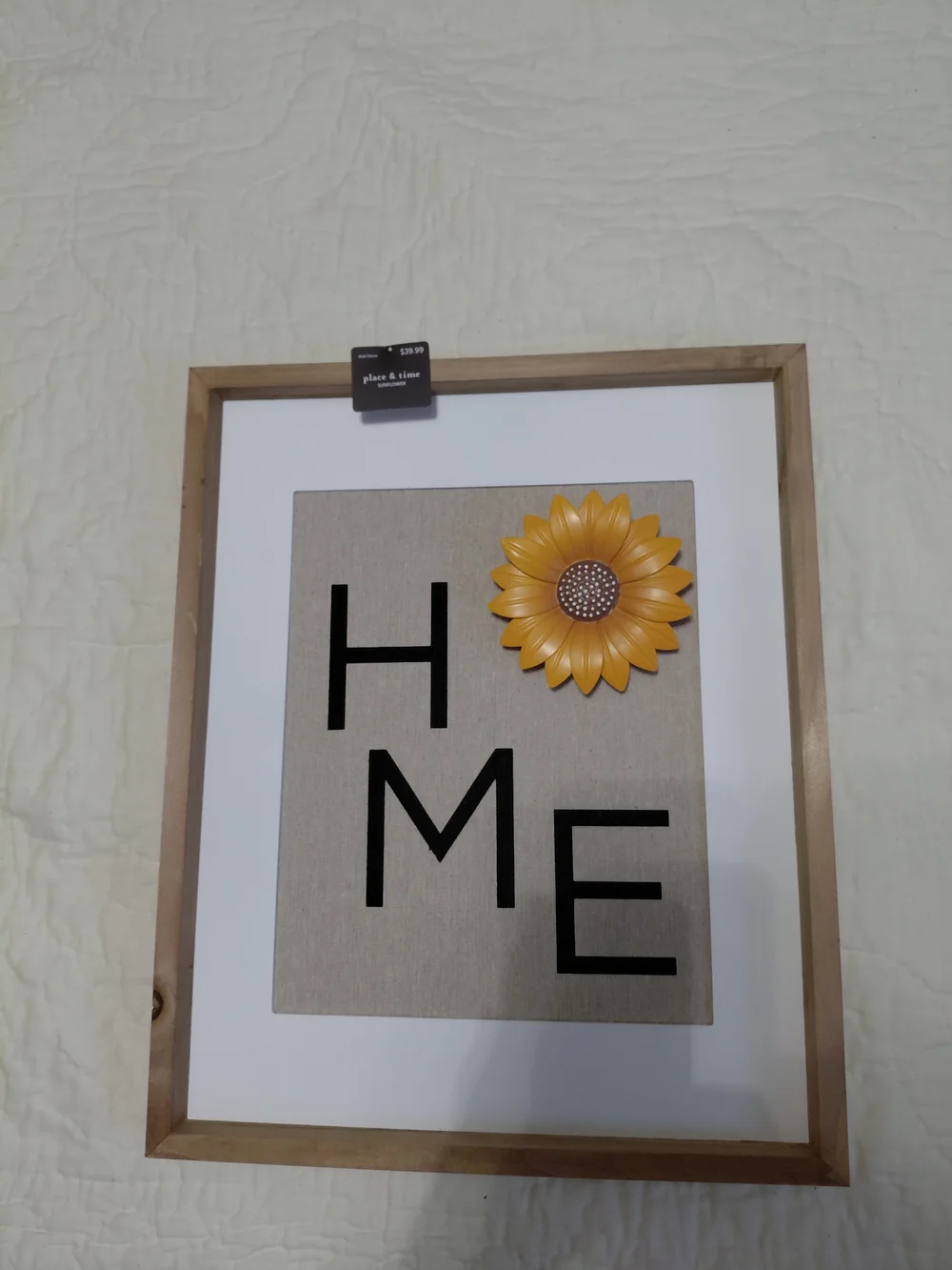 Yellow 3D Sunflower HOME Wall Art Framed Print